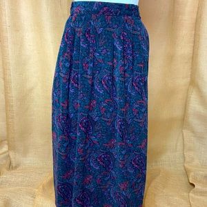 LL Bean  | Vintage paisley corduroy skirt